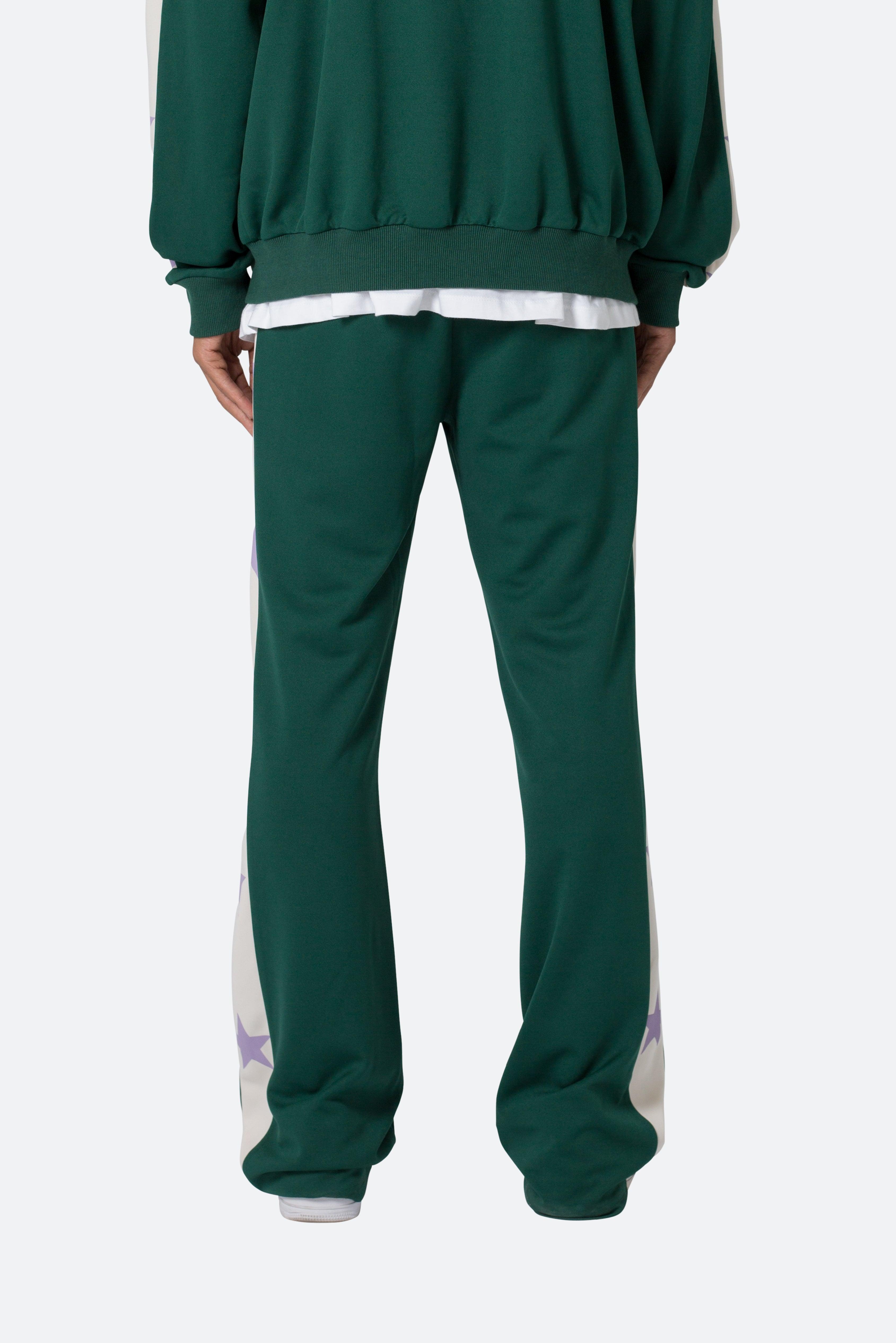 Star Stacked Track Pants - Green Product Image