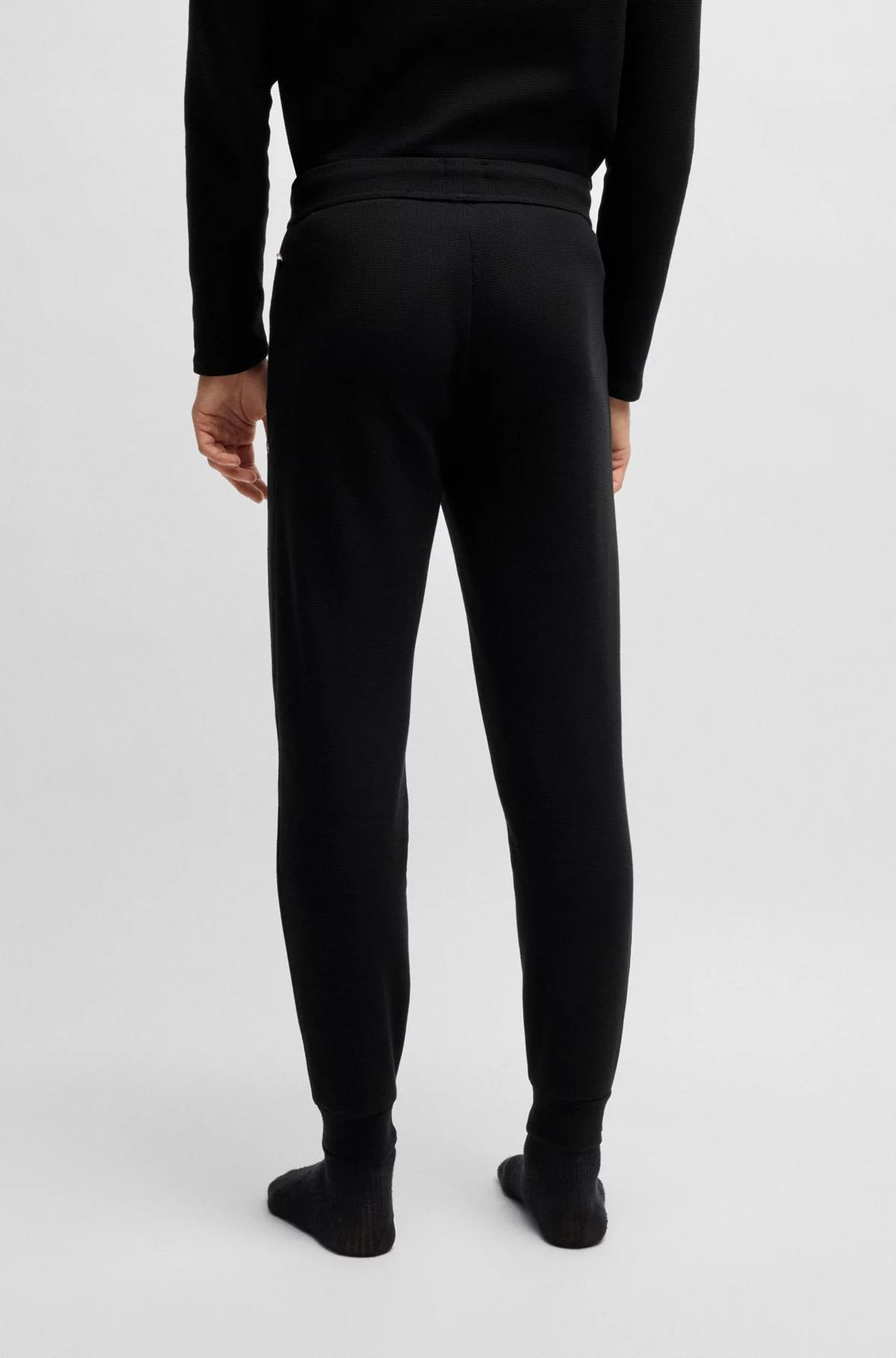 Boss Waffle Pajama Bottoms in Black Product Image