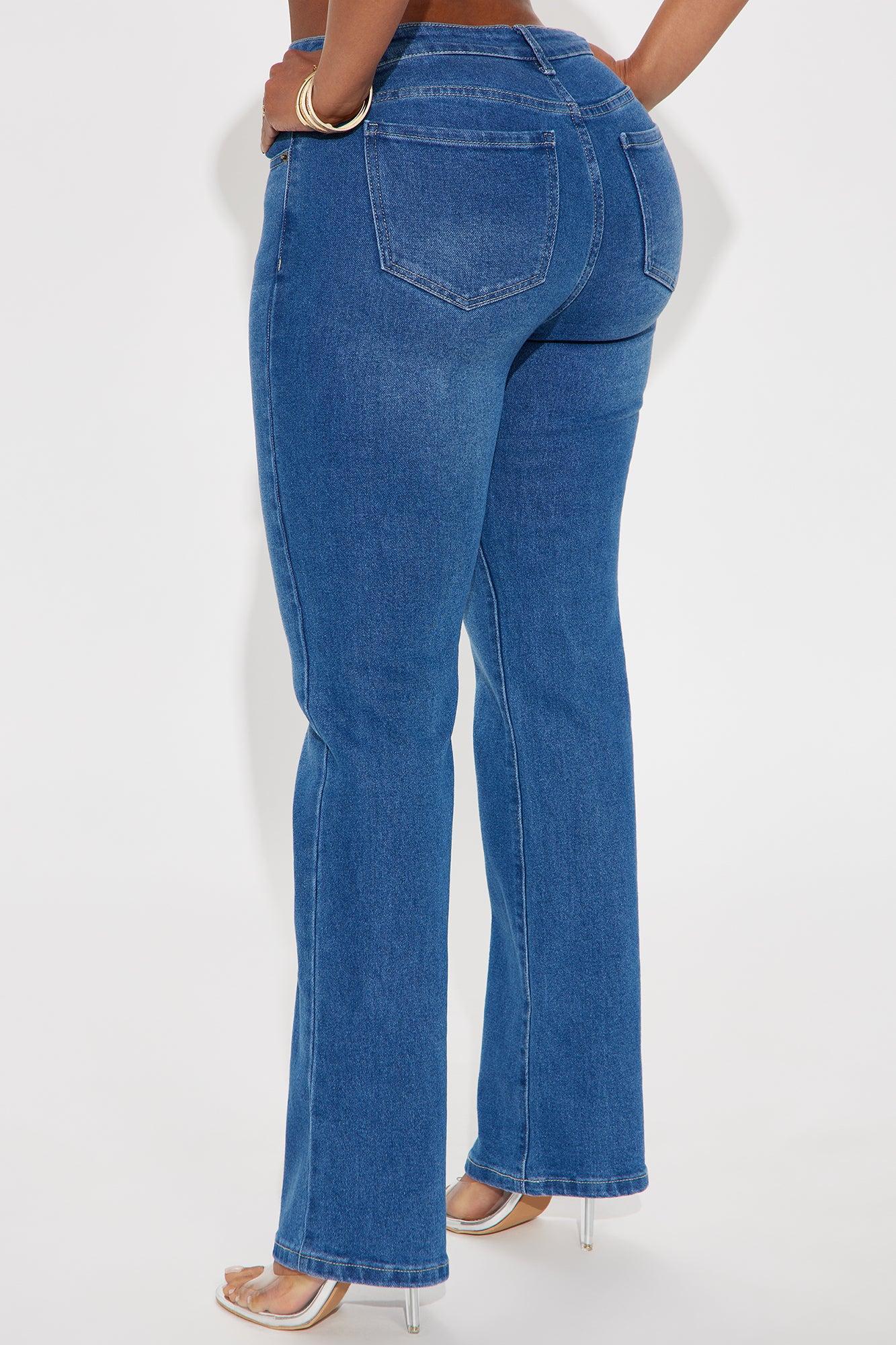 Model Off Duty Straight Leg Jeans - Medium Wash Female Product Image