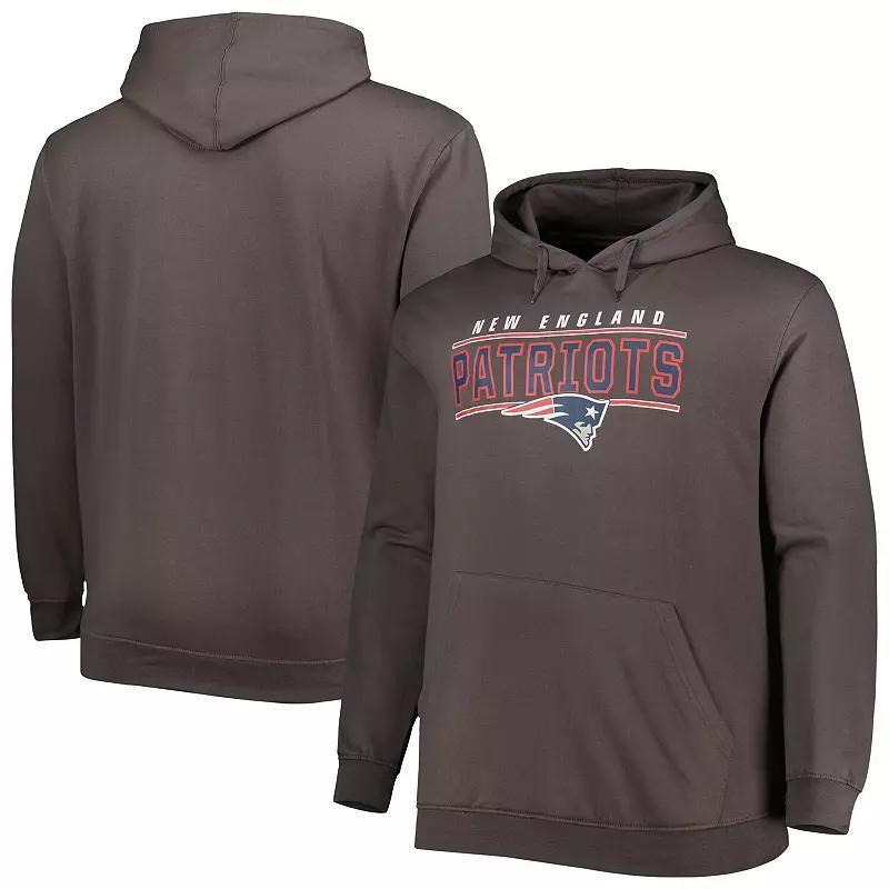 Mens Charcoal New England Patriots Big & Tall Logo Pullover Hoodie Product Image