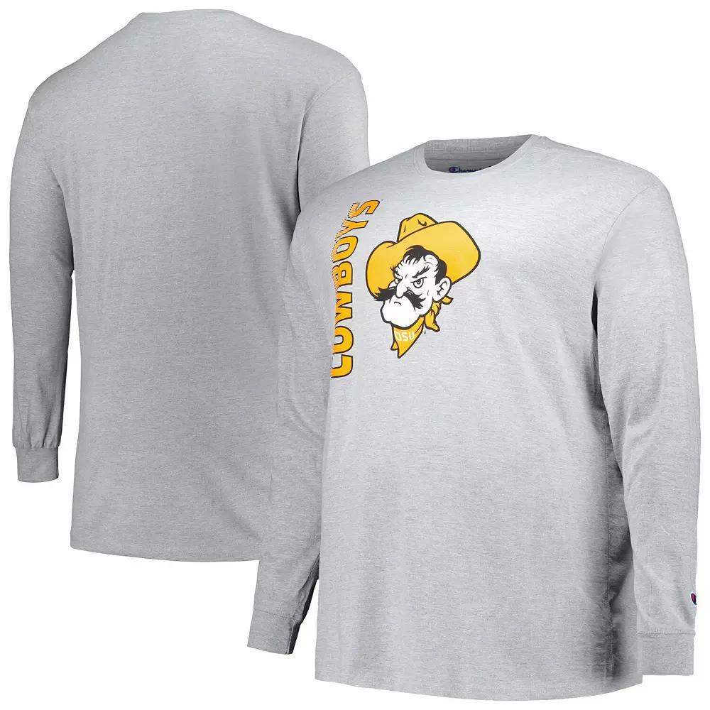 Men's Champion Heather Gray Oklahoma State Cowboys Big & Tall Mascot Long Sleeve T-Shirt, Size: 5XB, Grey Product Image
