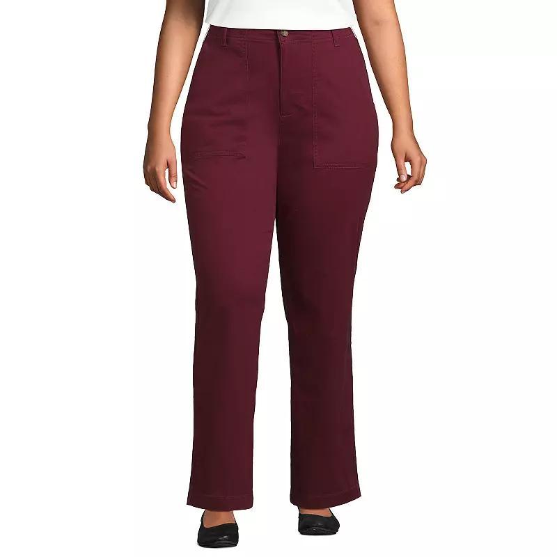 Plus Size Lands' End High-Rise Chino Utility Straight Leg Pants, Women's, Size: 16 W, Estate Green Product Image