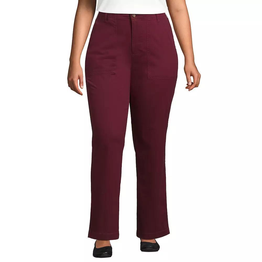 Plus Size Lands' End High-Rise Chino Utility Straight Leg Pants, Women's, Size: 16 W, Estate Green Product Image