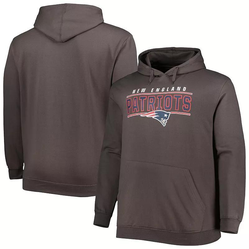 Mens Charcoal New England Patriots Big & Tall Logo Pullover Hoodie Product Image