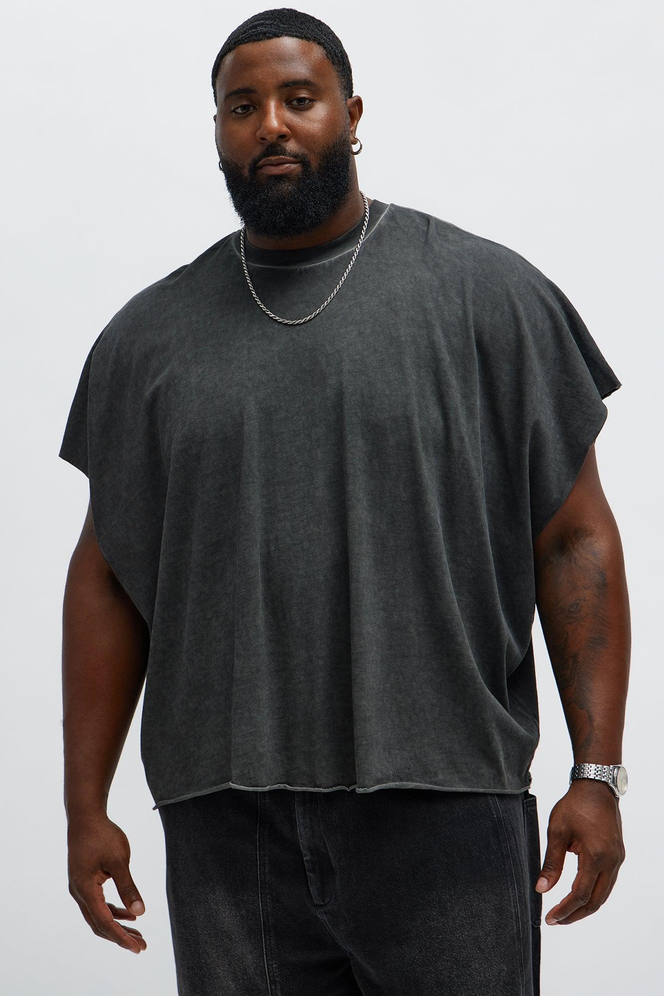 Oversized Fatal Attraction Heavy Jersey Muscle Tee - Charcoal Product Image