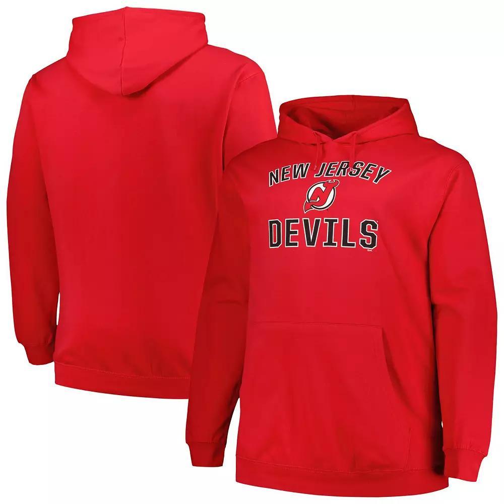 Men's Profile Red New Jersey Devils Big & Tall Arch Over Logo Pullover Hoodie, Size: 4XB, Nhl Red Product Image