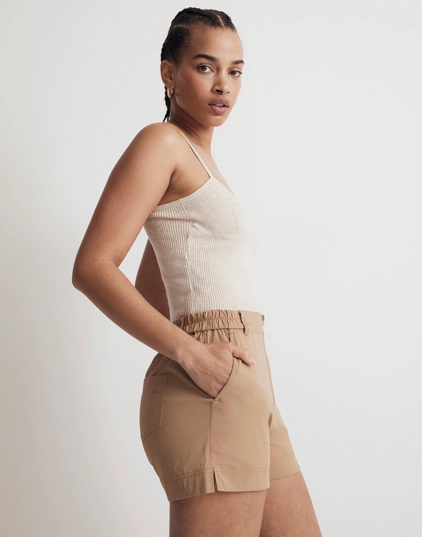 Zip-Front Tapered Shorts Product Image