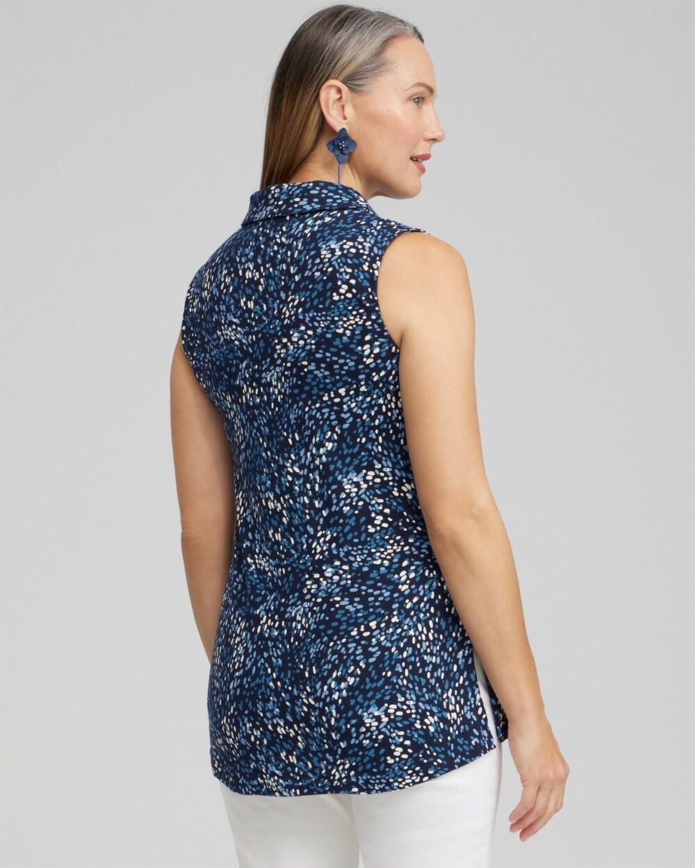 Dot Print Collared Tunic Tank Product Image