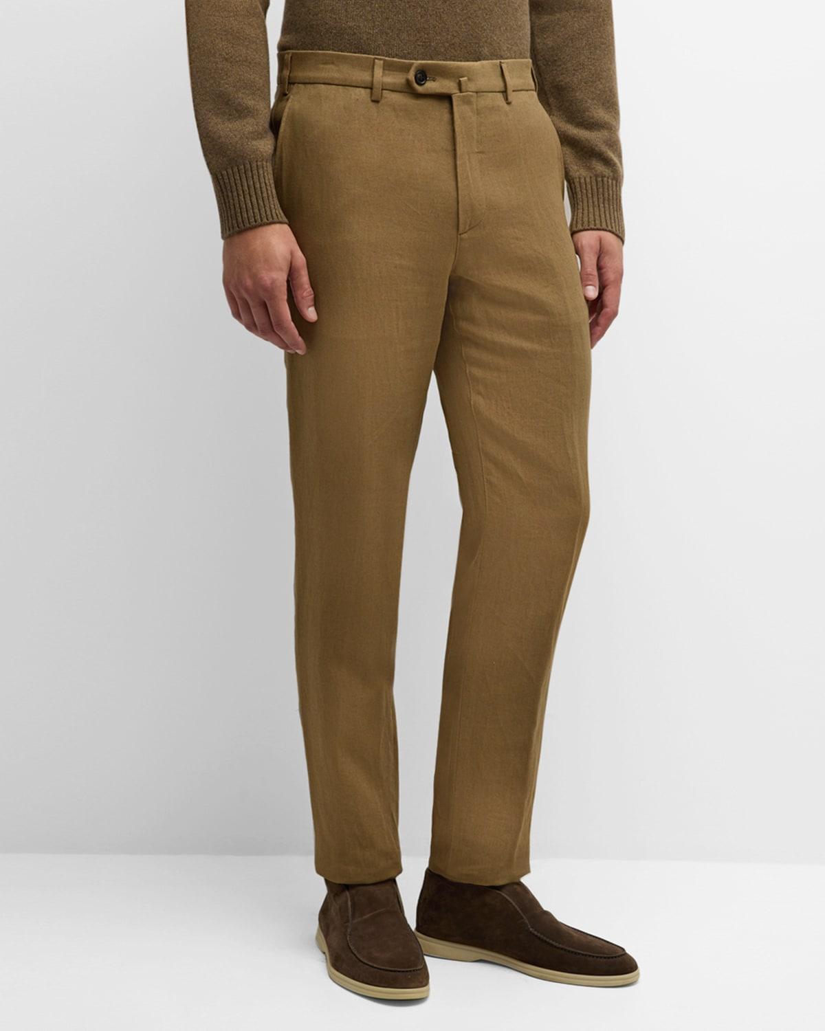 Mens Carlo Antigua Flax Trousers Product Image