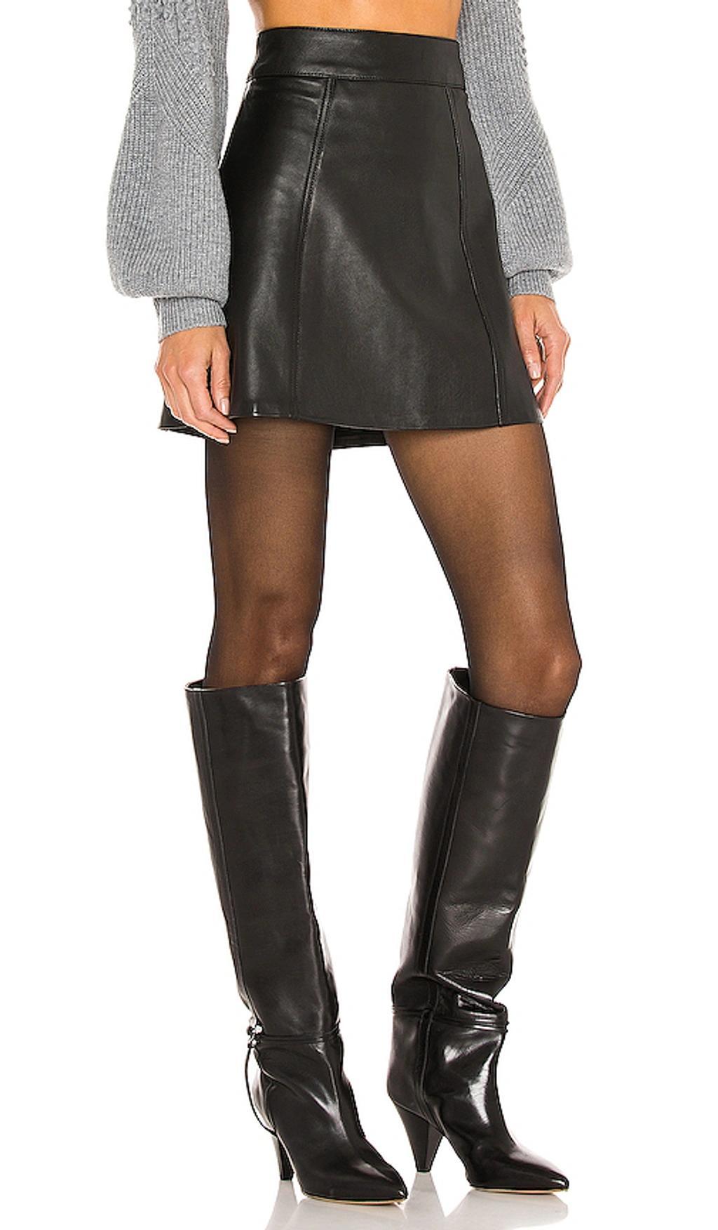 L'ACADEMIE Laurel Leather Mini Skirt In Black Product Image