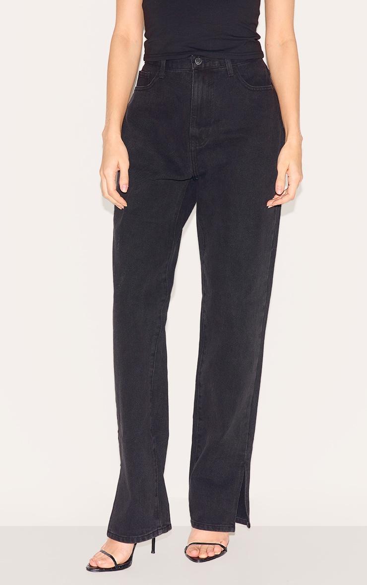 Washed Black L30 Denim Split Hem Jeans Product Image