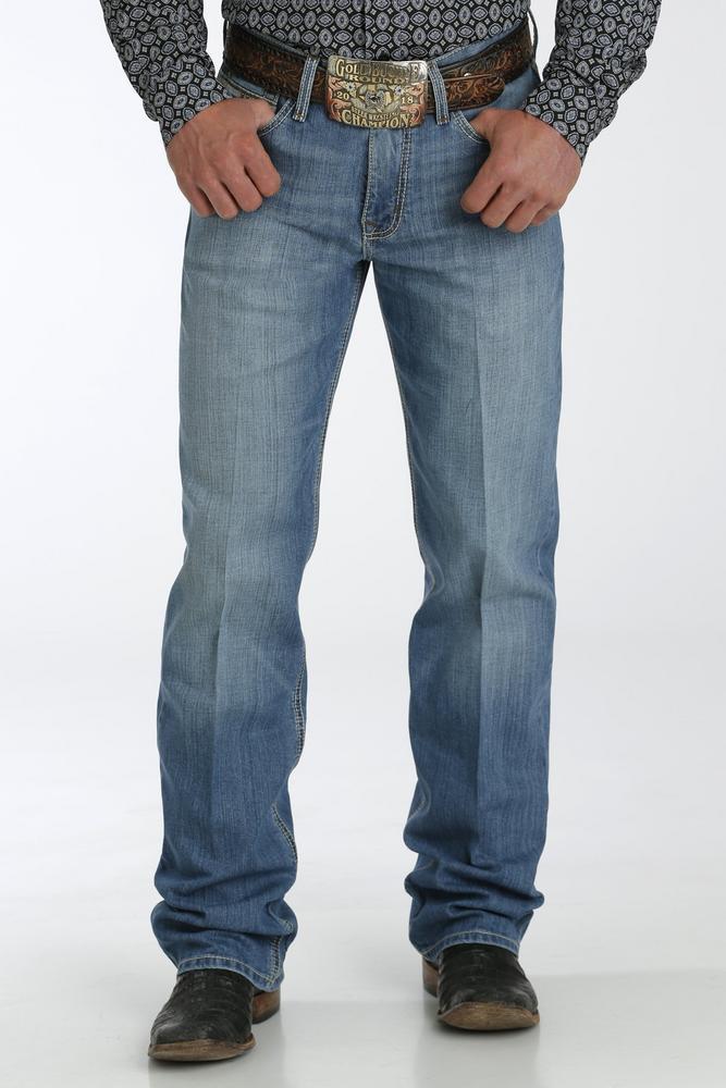 SALE Cinch® Men's Grant Relaxed Fit Medium Stone Boot Cut Jeans Product Image