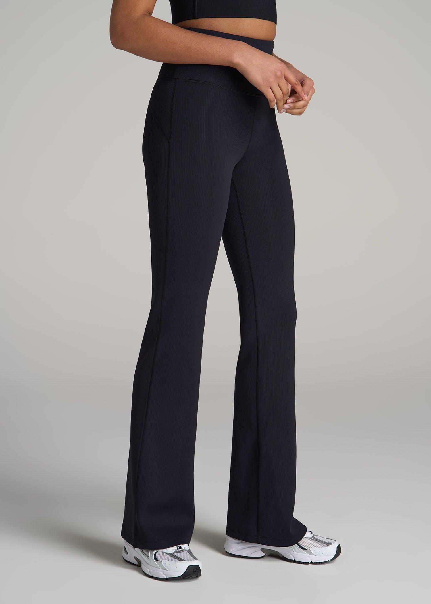 Balance Tall Women's Flare Yoga Pants in Ribbed Black Product Image