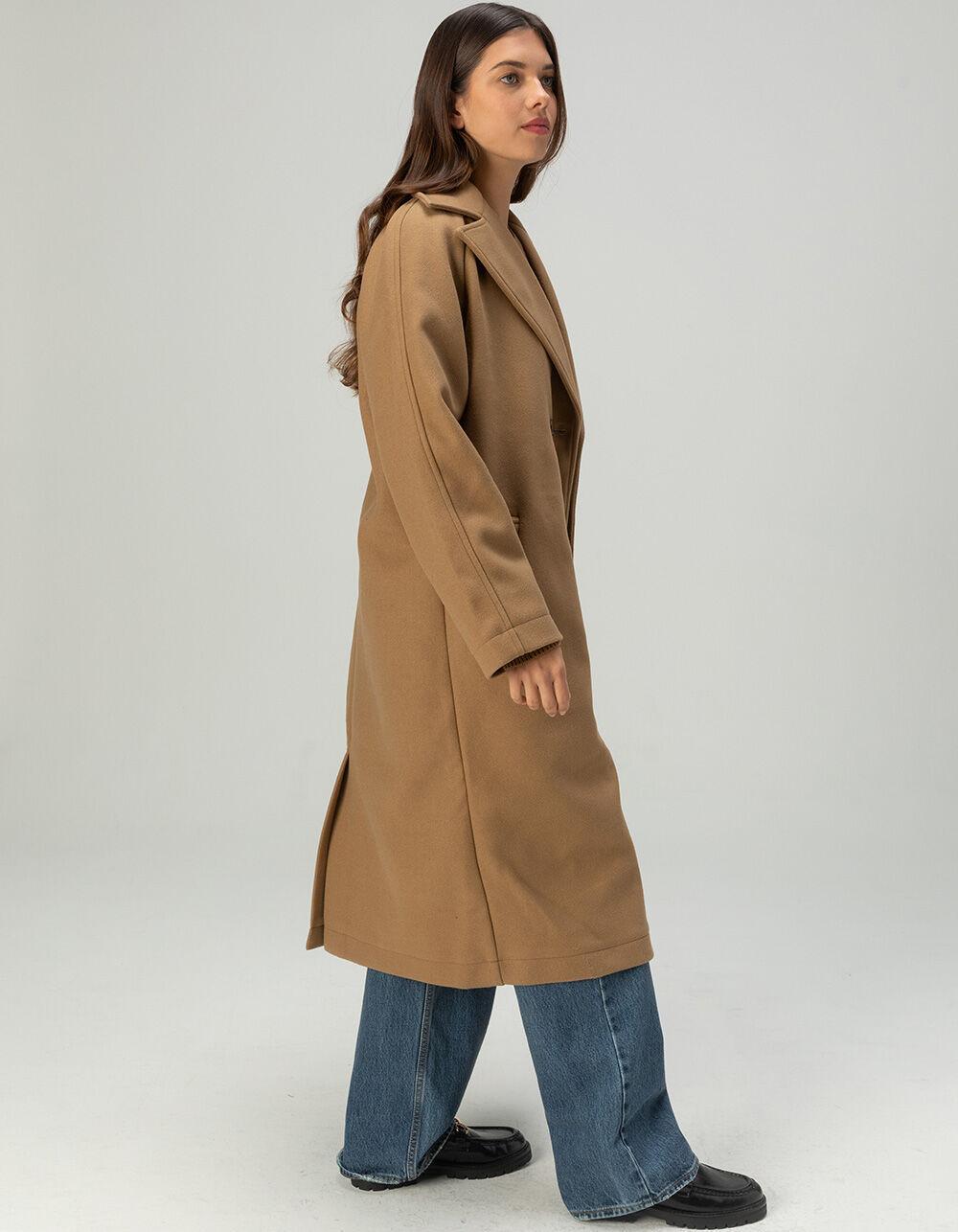 BRIXTON Lennox Womens Stretch Felted Coat - KHAKI Product Image