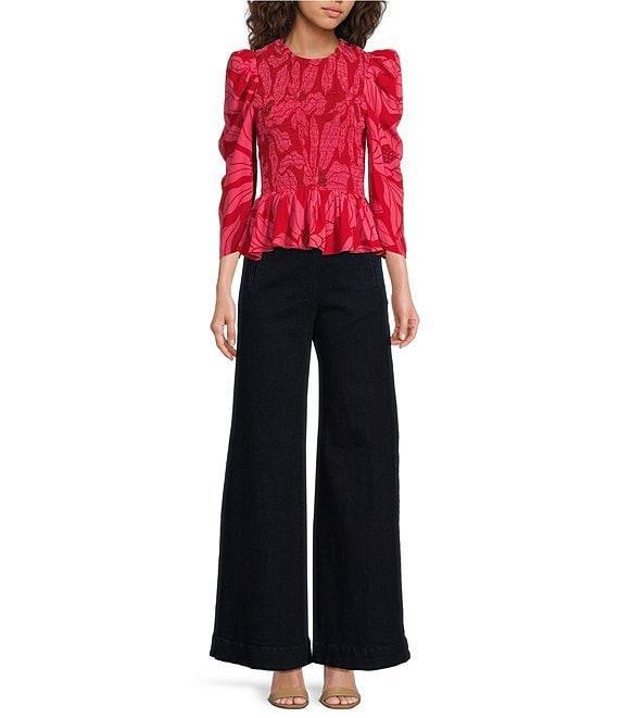 COREY LYNN CALTER Tasha Stretch Denim Flare Wide-Leg Pant Product Image