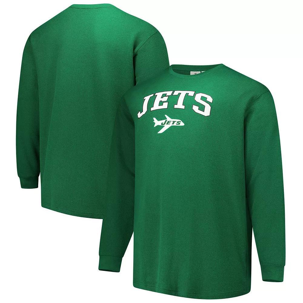 Men's Fanatics Kelly Green New York Jets Big & Tall Throwback Thermal Long Sleeve T-Shirt, Size: 5XB Product Image
