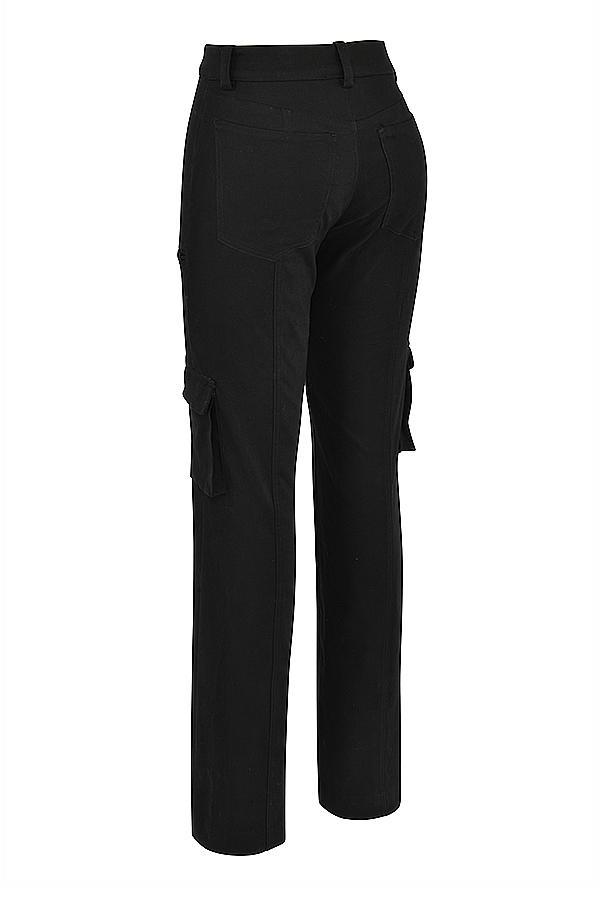 Breanna Black Lace Up Cargo Trousers Product Image