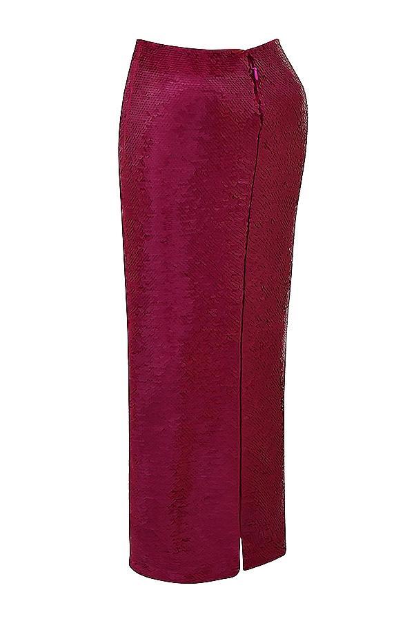 Teia  hot pink draped corset midi dress Product Image