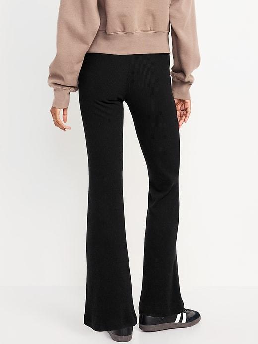 High-Waisted Cozy Ribbed Flare Leggings Product Image