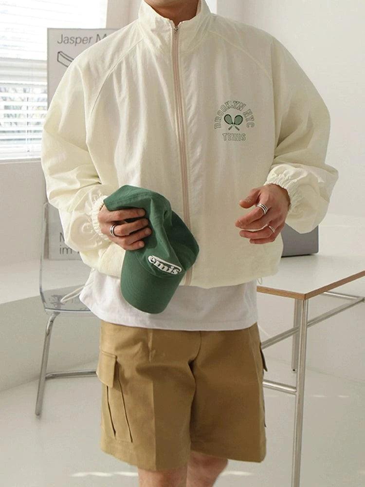 RT No. 18520 CREAM TENNIS ZIP WINDBREAKER JK Product Image