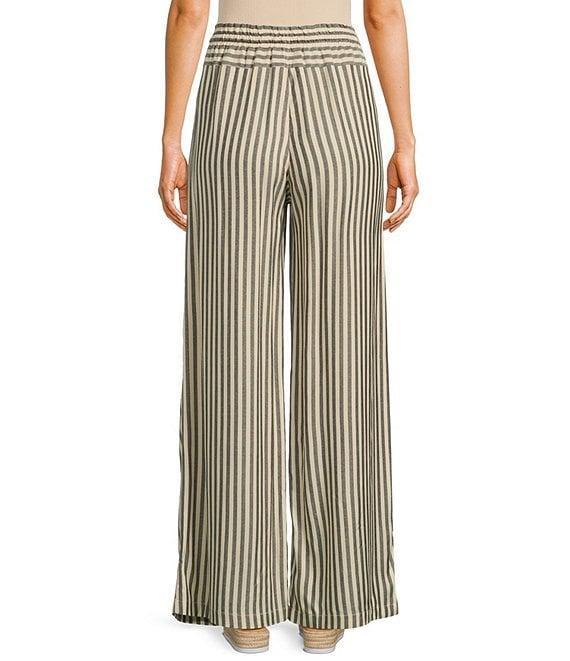 Angie Striped Wide Leg Full Length Pants Product Image
