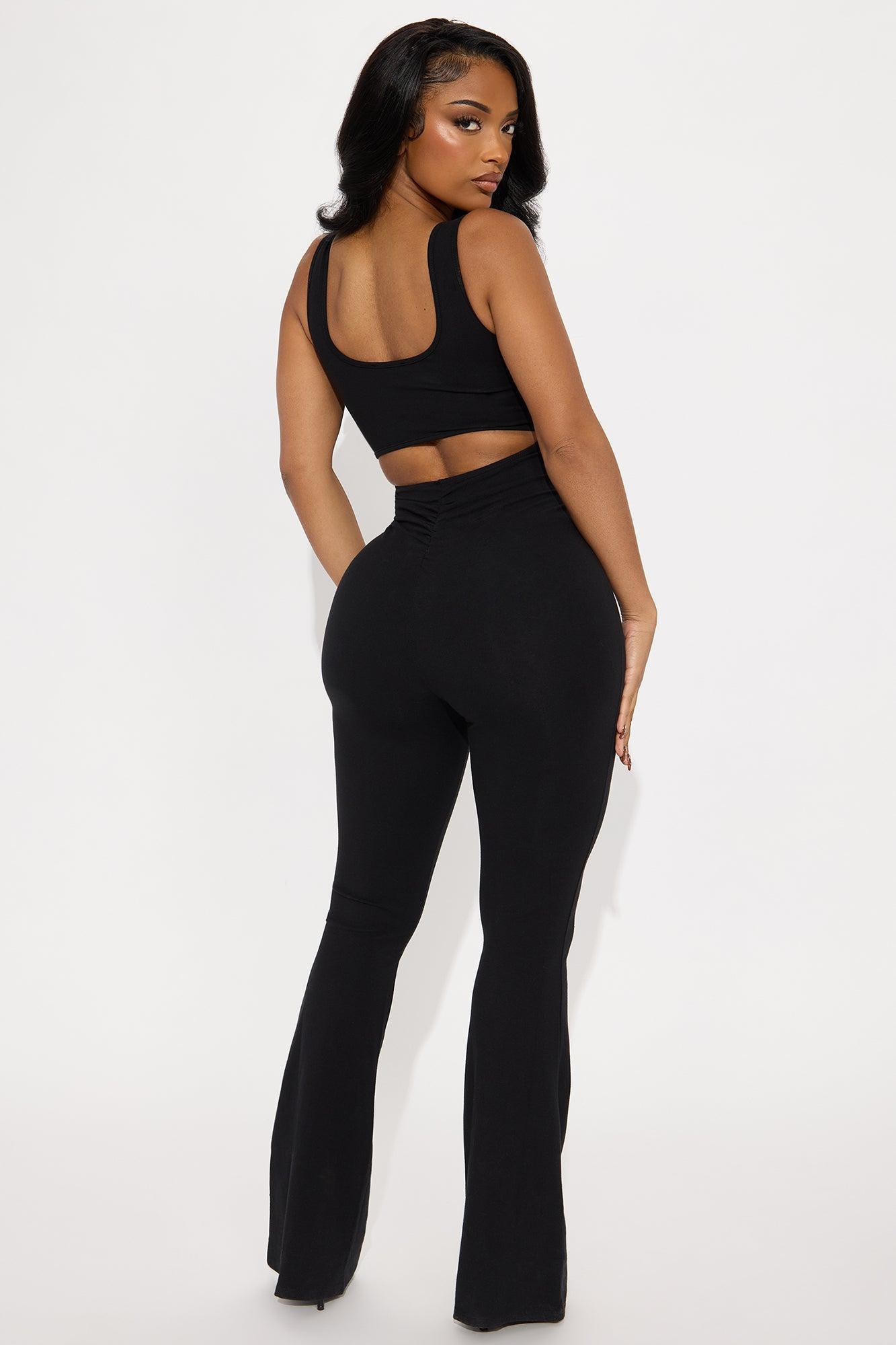 Selina Flare Leg Jumpsuit - Black Product Image