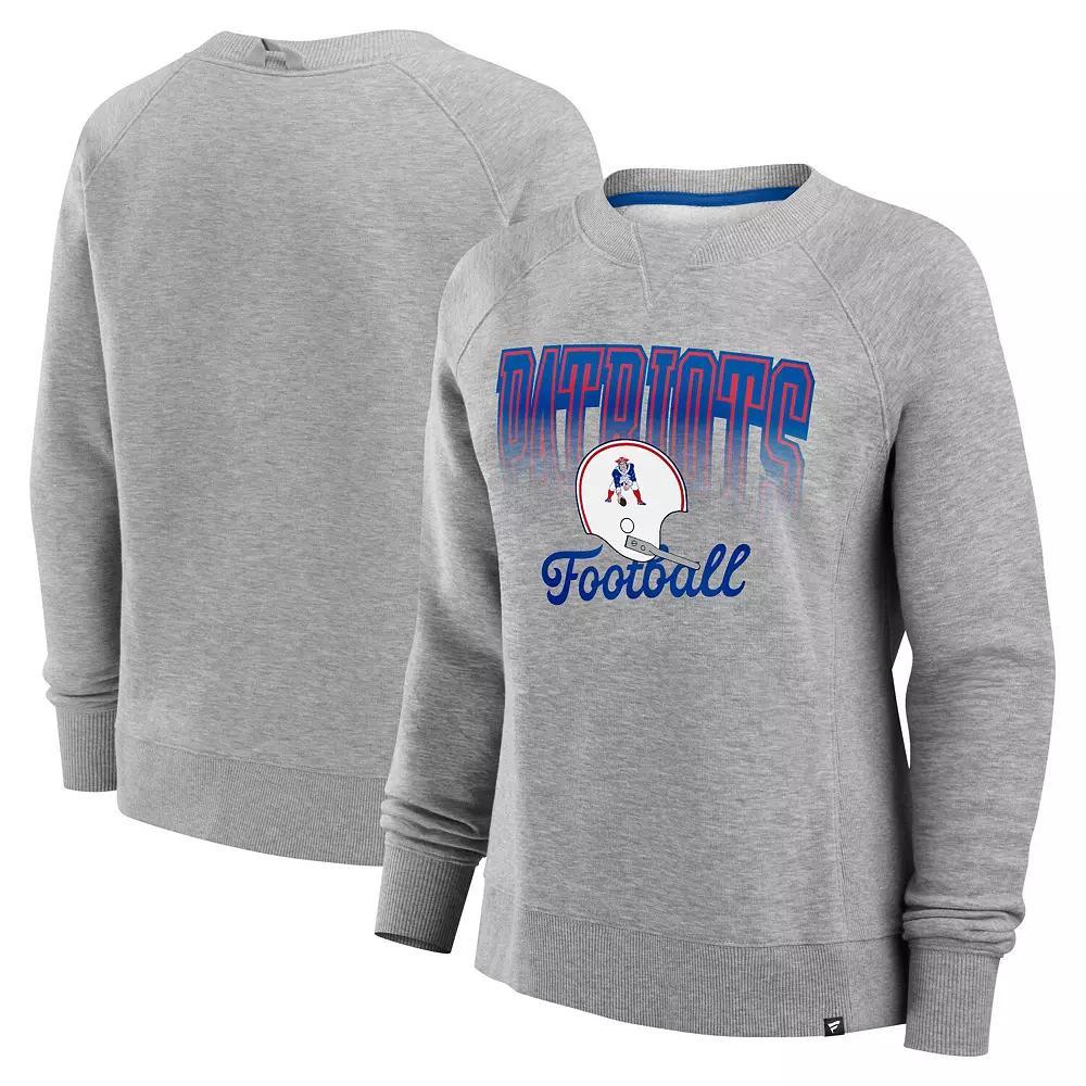 Women's Fanatics Heather Gray New England Patriots Hit Hard Fleece Pullover Sweatshirt, Size: Large, Grey Product Image