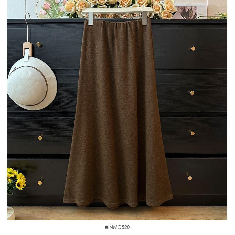 Soft High-Waist A-Line Skirt in 5 Colors Product Image