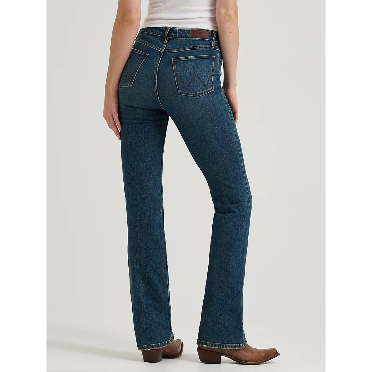 Women's Wrangler® High Rise Bold Boot Jean in Stormy Indigo Product Image