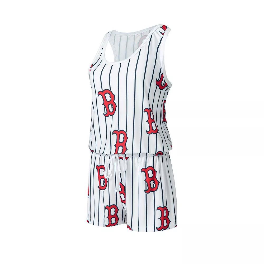 Women's Concepts Sport White Boston Red Sox Reel Pinstripe Knit Romper, Size: XL Product Image