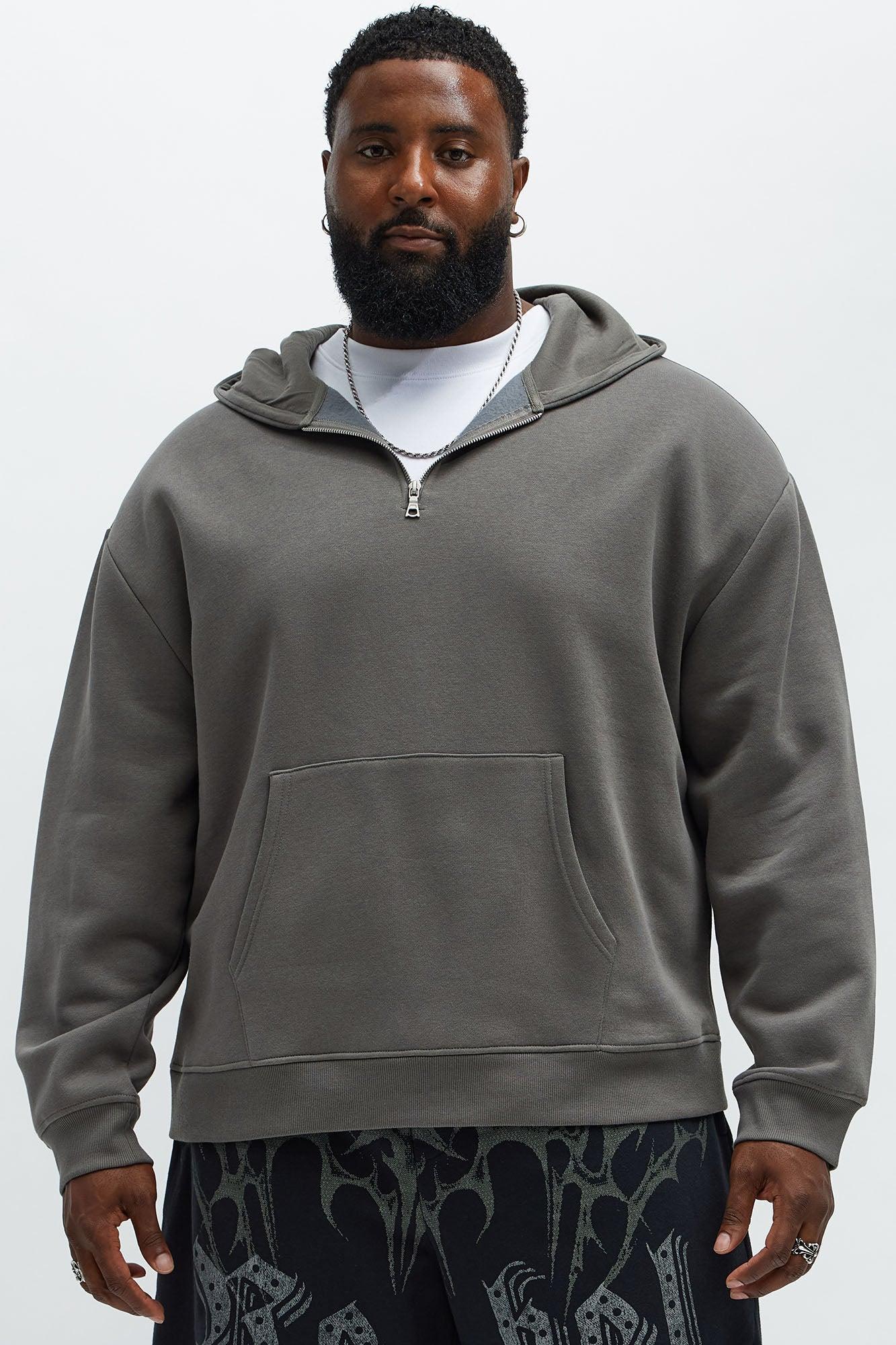 Tyson Quarter Zip Hoodie - Charcoal Male Product Image