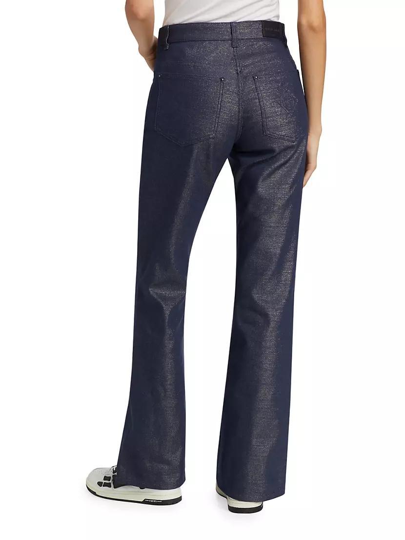 Metallic Denim Pants Product Image