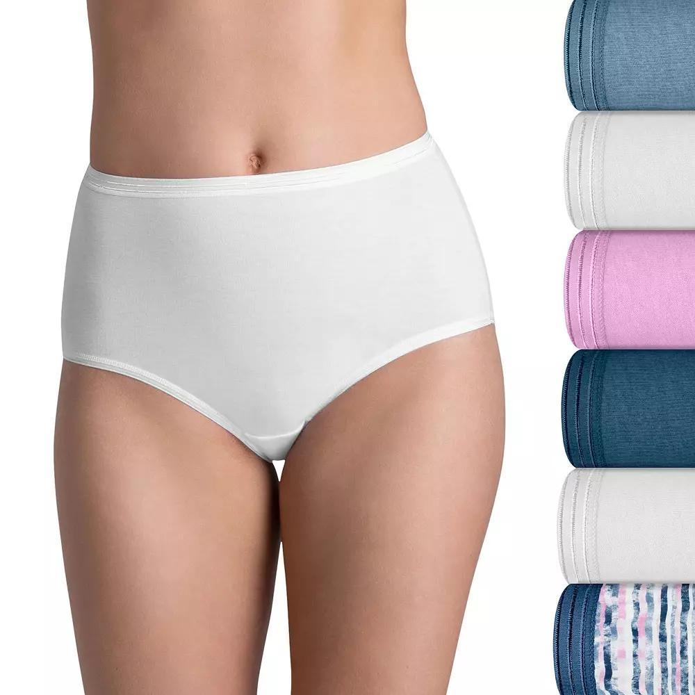 Women's Fruit of the Loom® Signature 6-pack Ultra Soft Brief Panty Set 6DUSKBR, Sweet Ivory Asst Product Image