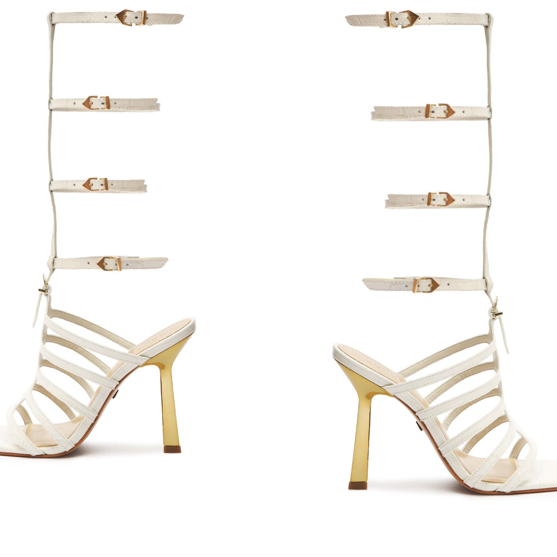 Hayden Up Crocodile-Embossed Leather Sandal Product Image