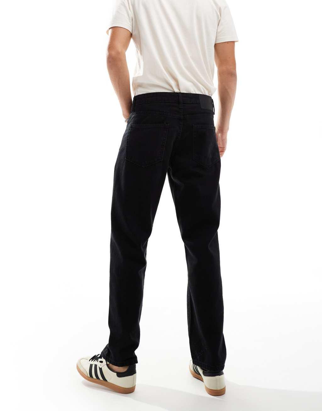 ONLY & SONS Edge straight fit jeans in black Product Image