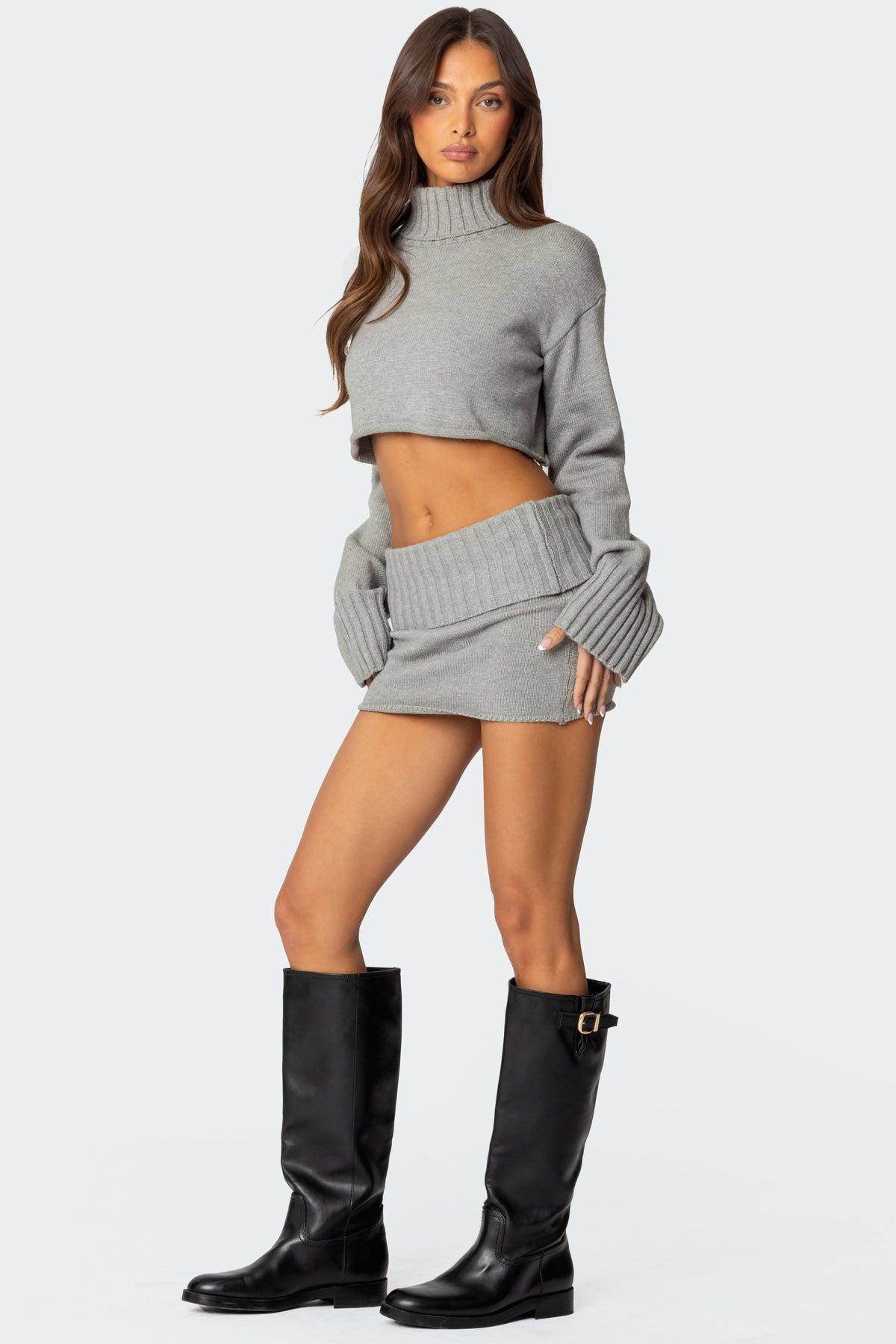 Gino Cropped Turtle Neck Sweater Product Image