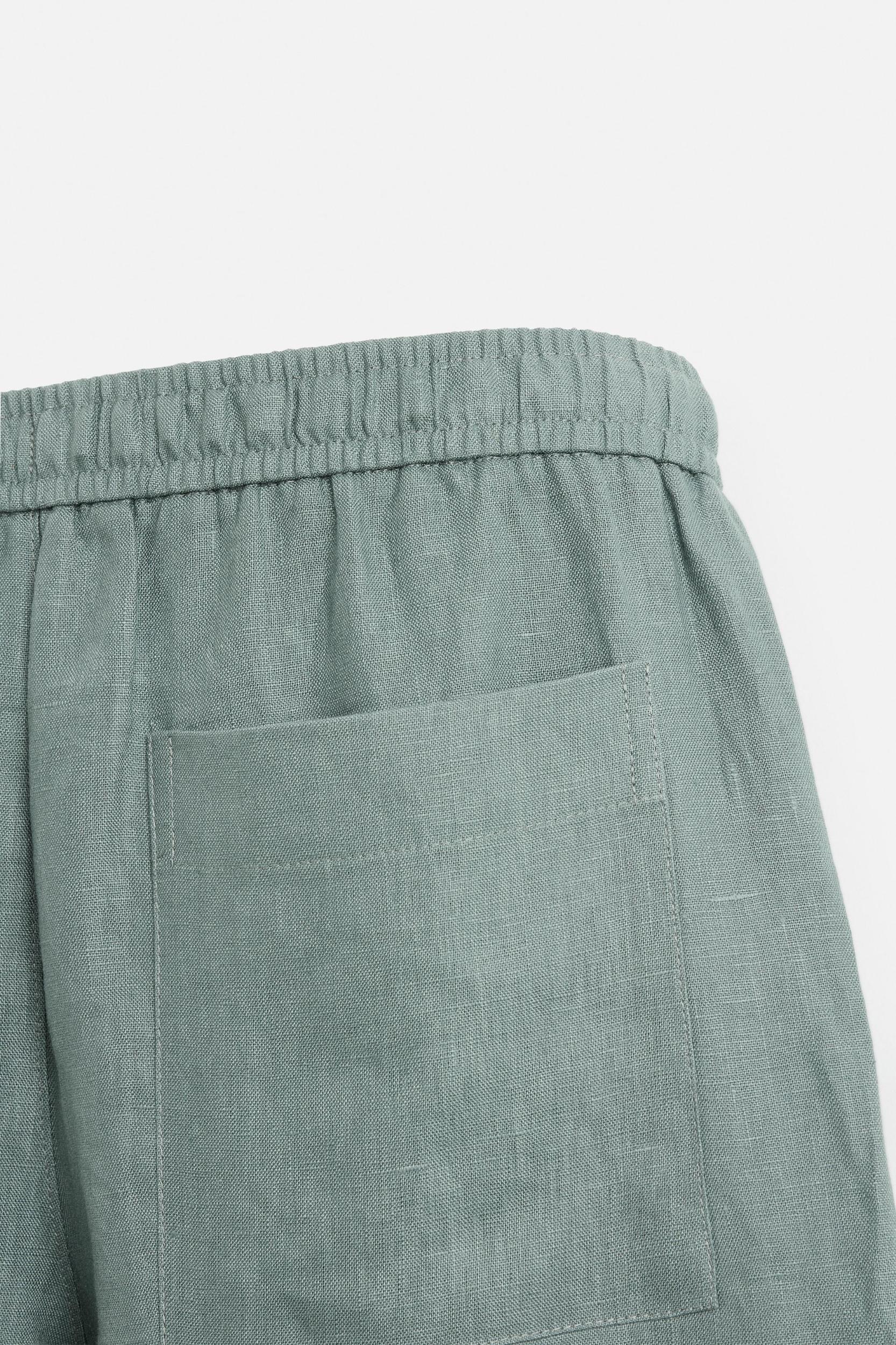 100% LINEN REGULAR FIT PANTS Product Image