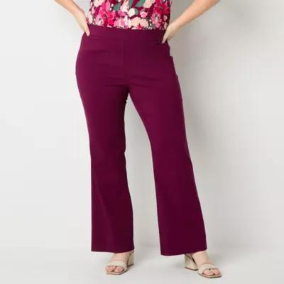 Liz Claiborne-Plus Lisa Flare Womens Mid Rise Flare Pull-On Pants Product Image