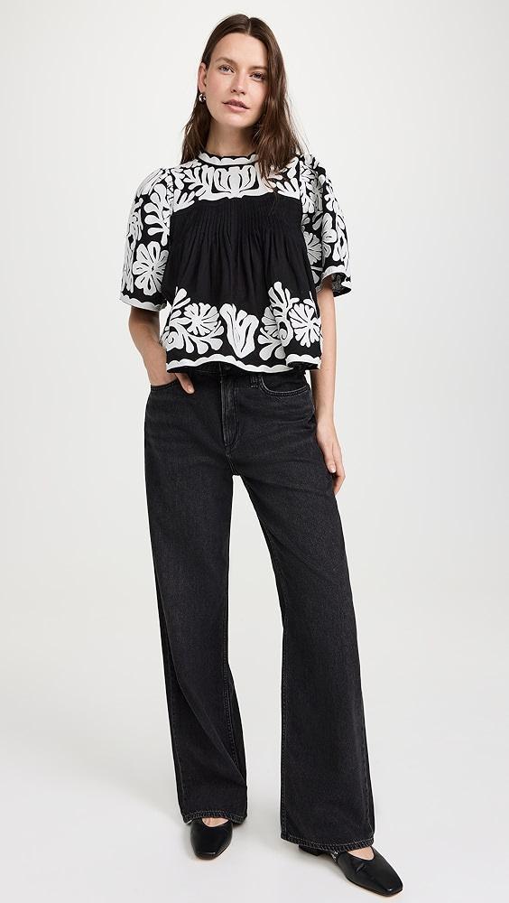 Sea Agathe Applique Short Sleeve Top | Shopbop Product Image