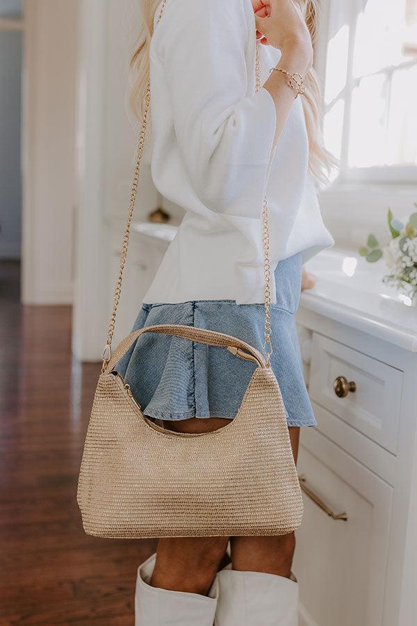 Subtle Shine Woven Purse in Gold Product Image