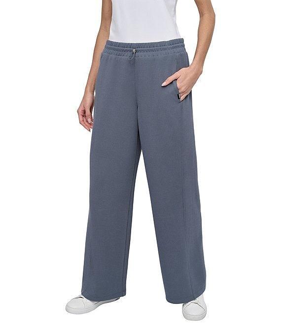 DKNY Sport by Donna Karen Highline Ribbed High Waist Wide Leg Pant Product Image
