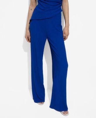 Mango Womens Flowy Straight-Fit Pants Product Image