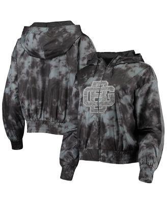 Women's Mitchell & Ness Black Green Bay Packers Galaxy Full-Zip Windbreaker Hoodie Jacket, Size: 2XL Product Image
