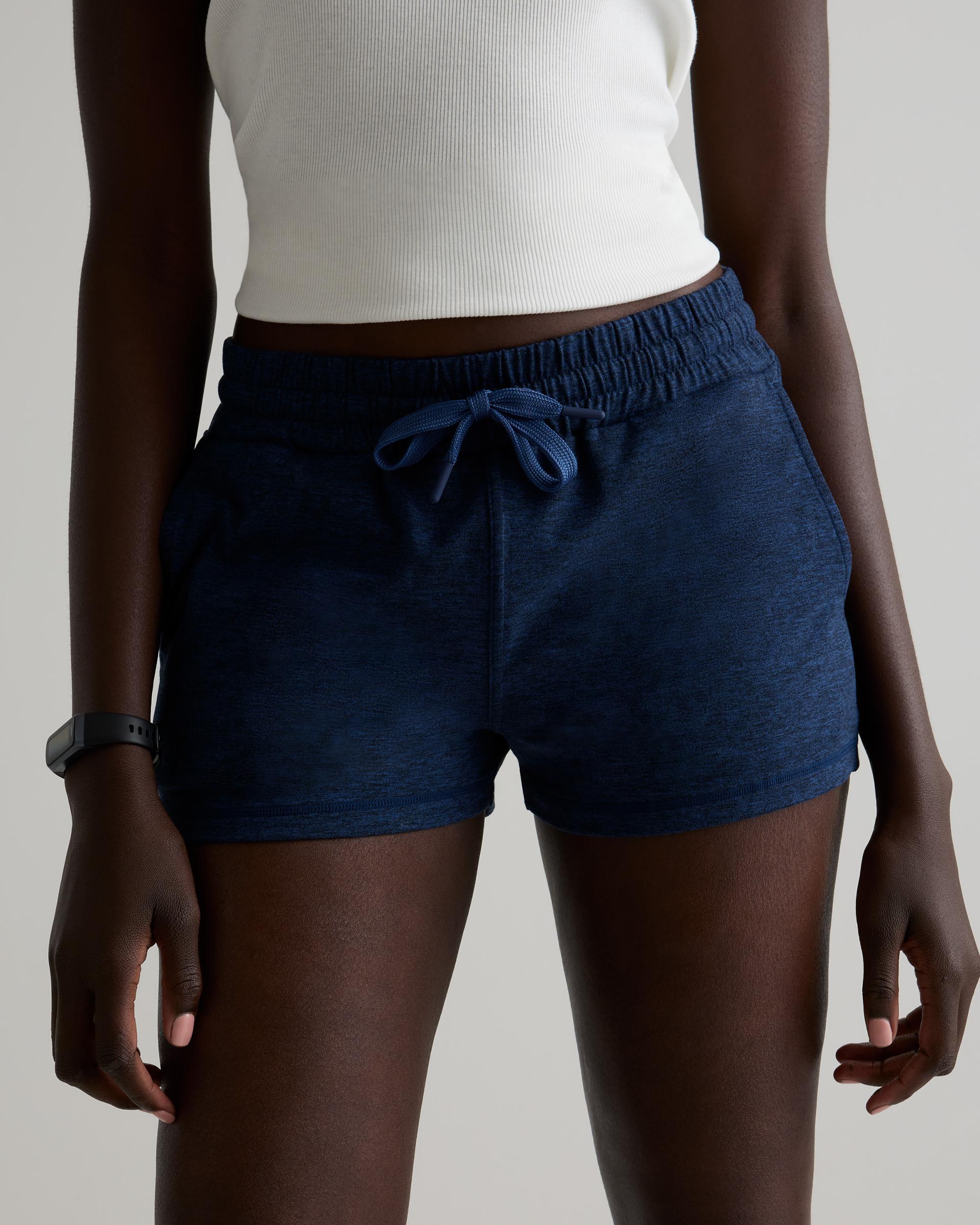 Quince | Women's Super Soft Performance Shorts in Navy, Flowknit Activewear, Size XL, Recycled Polyester Product Image