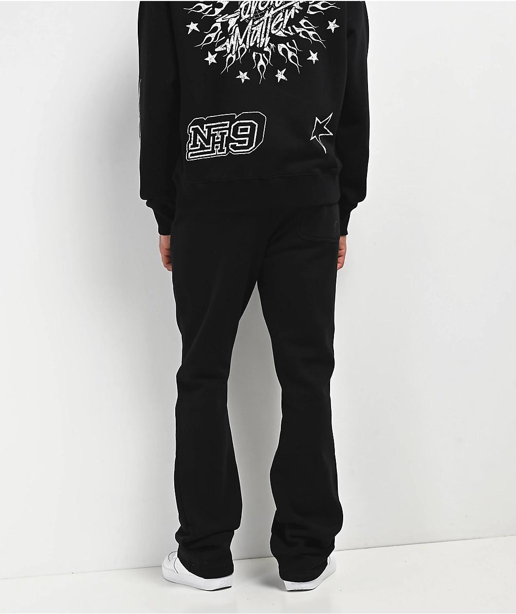 Ninth Hall Crosses Grey Wash Stacked Flare Sweatpants Product Image