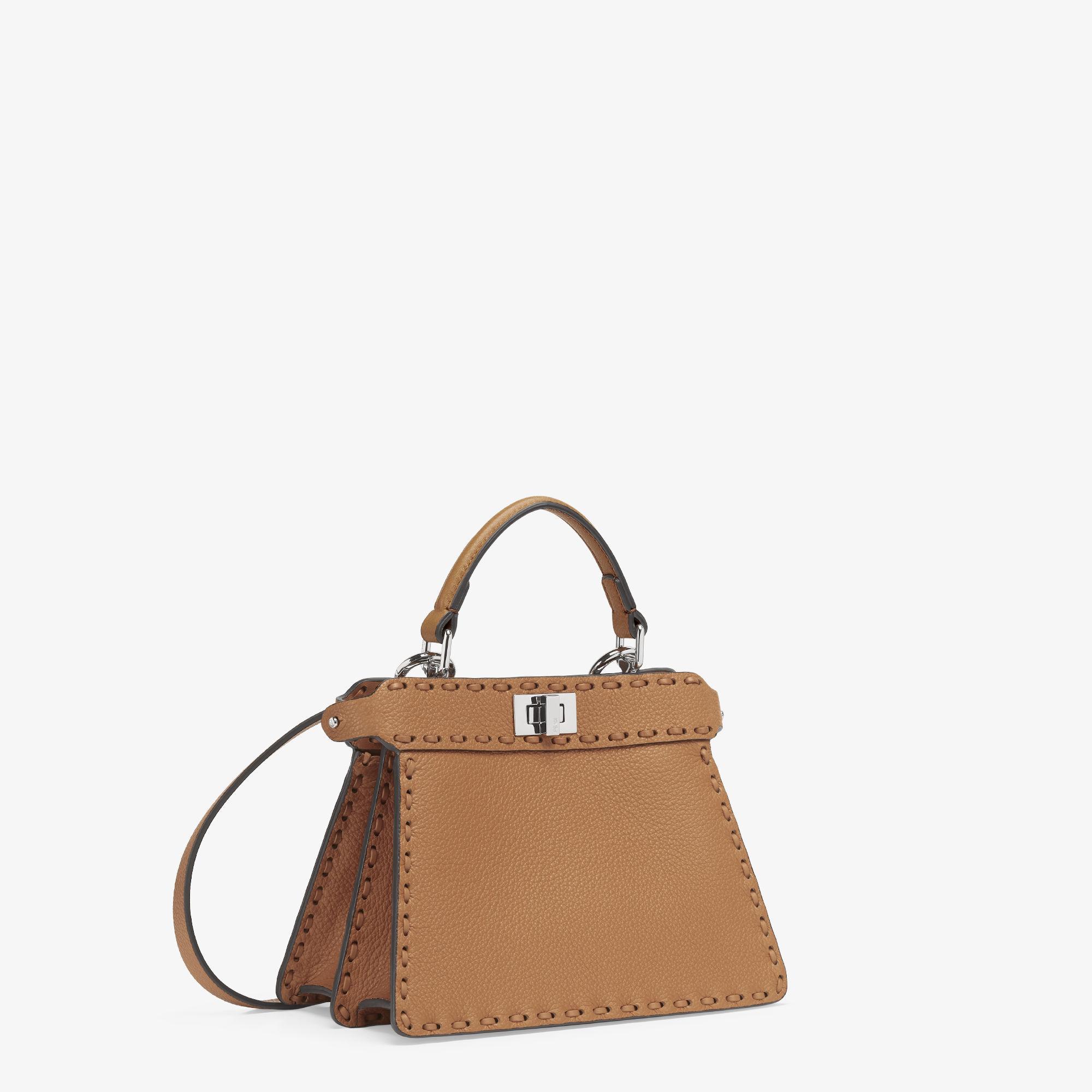 Peekaboo ISeeU PetiteCappuccino-colored Selleria bag with 306 hand-sewn stitches Product Image