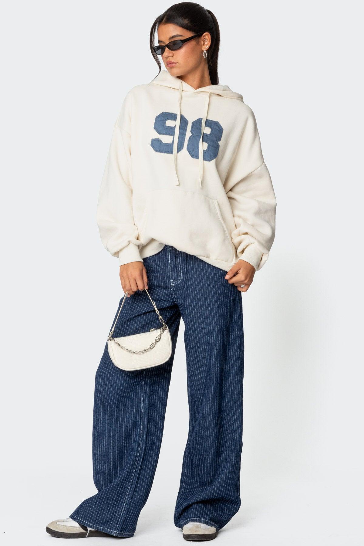 Pinstripe Low Rise Jeans Product Image