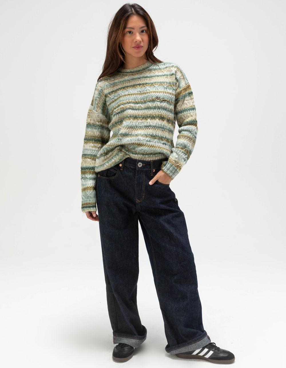 BDG Urban Outfitters Womens Textured Slouch Sweater - GREEN Product Image