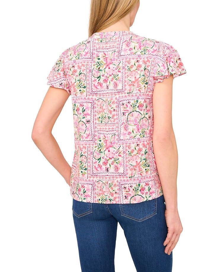 Drop Shoulder Kissing Placket Pintuck Top Product Image