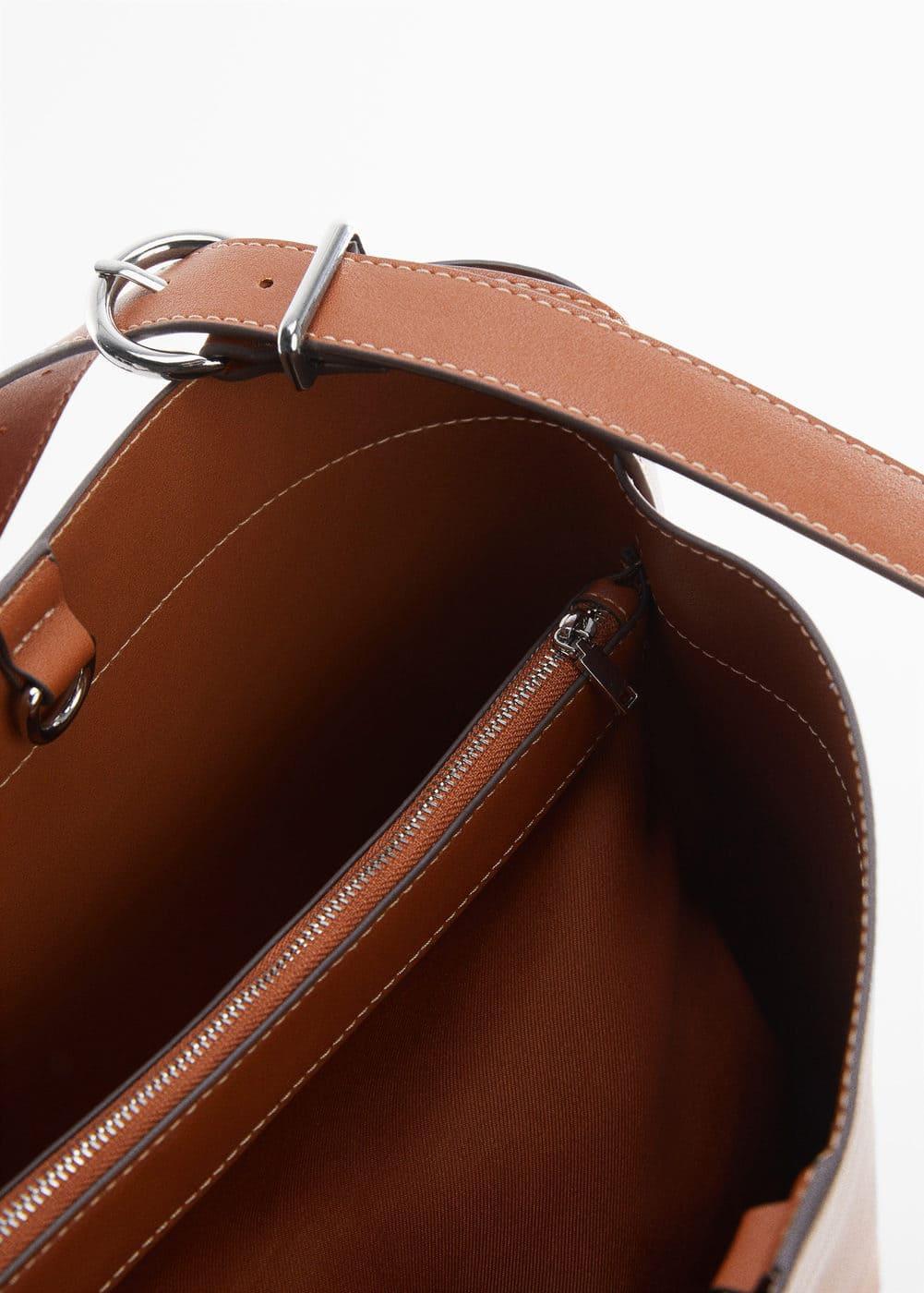 Short handle shopper bag - Women | MANGO USA Product Image